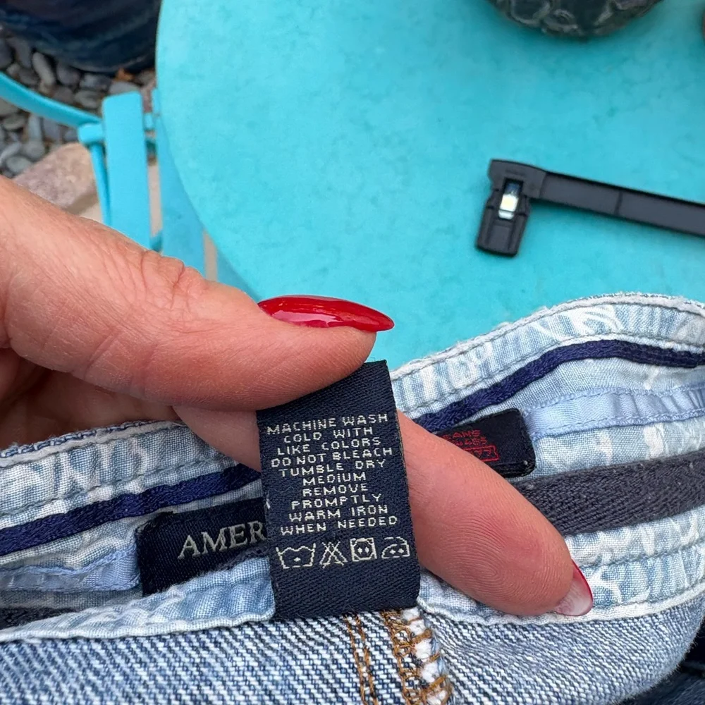 American Eagle Outfitters Blue Frayed Denim Mini Skirt